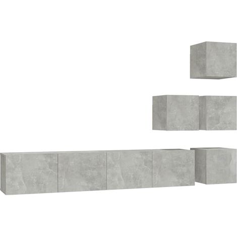 Maison Exclusive - TV-Wandschrank Betongrau Holzwerkstoff (1/5)