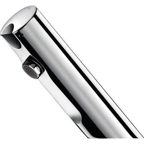 Delabie – Robinet électronique de lavabo chromé Tempomatic 4 – Mousseur intégré – Raccordement F 3/8' – Fixation sur lavabo (1/4)