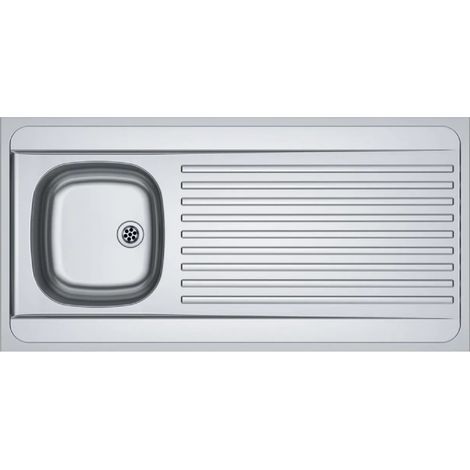 Lavello in acciaio inox, 120x60 cm, 1 vasca, 1 sgocciolatoio (1/2)