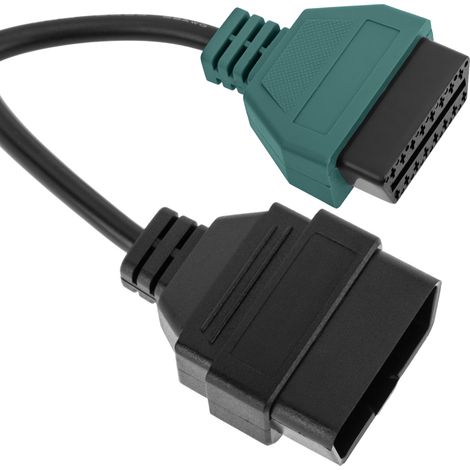 BeMatik - Câble de diagnostic mâle OBD2 vert 16 broches compatible avec le logiciel de numérisation Fiat ECU 228 mm (1/5)