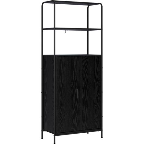 Highboard Schwarz Eichen-Optik 40 x 33 x 161 cm Holzwerkstoff vidaXL (1/5)