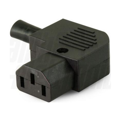 Toma volante con guía de cable tripolar - c13 - alfa acodada - 23/1/b1