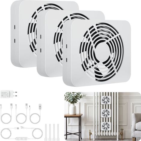 Jiubiaz Heizkörperverstärker 3er Set, 18 x 15 cm, stufenlos regelbar, Temperaturfühler, für 90–120 cm (1/5)