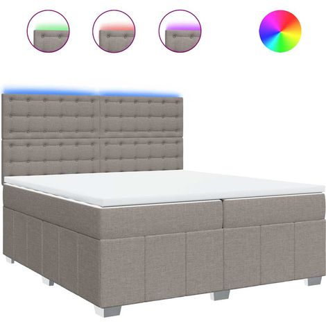 Maison Exclusive - Giroletto a Molle con Materasso Tortora 200x200 cm in Tessuto (1/5)