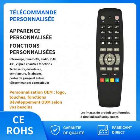 Télécommande infrarouge universelle 36 touches pour TV et décodeur modèle HY-514 1 kg – Livraison gratuite (1/5)