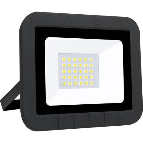 Projecteur LED plat Matel noir IP65 20W chaud