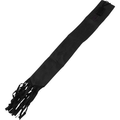 Non-woven fabric horsetail guard/ponytail protector bag with fringed hook and loop closure, black (1/5)