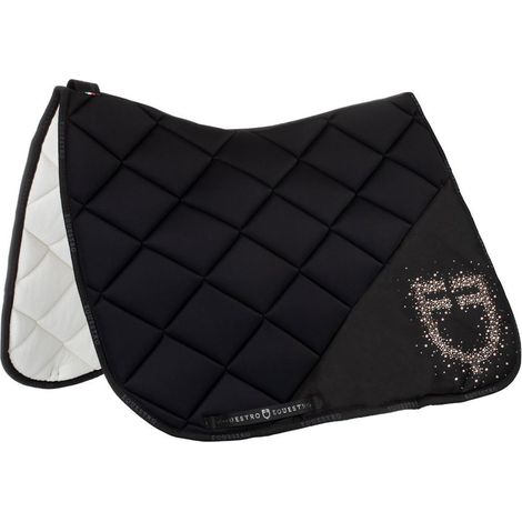 full, Bianco: Sottosella da dressage in tessuto tecnico con logo in strass Stone Edition