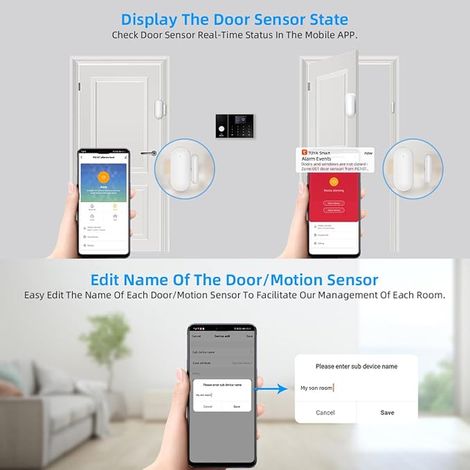 Kits de Sécurité Domestique,Alarme Maison sans Fil avec Capteurs de Porte,Détecteurs de Mouvement (1/3)