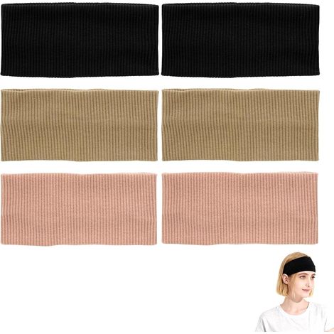 6-Piece Women's Headband Set, Wide Elastic Sports Headband for Yoga, Sports, Fitness, Makeup, Skincare, and Fashion Decoration, Washable, Set with Pink, Black, and Brown (Accessory C) (1/5)
