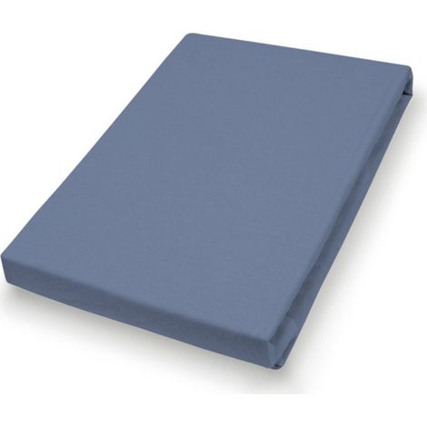 Vario Jersey-Spannbetttuch blau, 150 x 200 cm Spannbettlaken