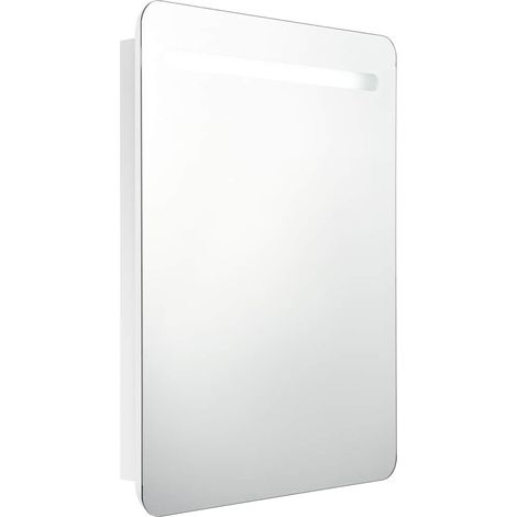 vidaXL Armario de baño con espejo LED blanco brillante 60x11x80 cm (1/2)
