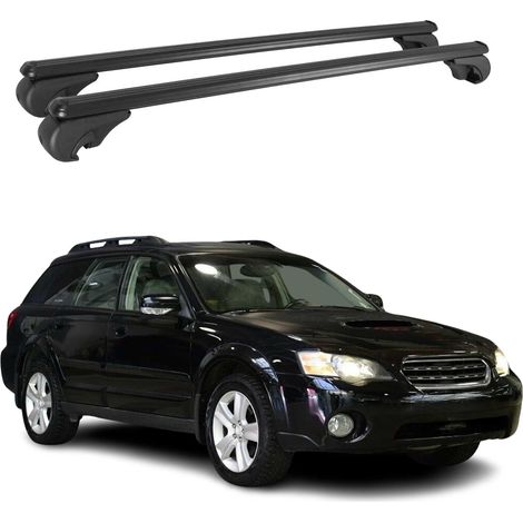 OMAC Aluminium Dachträger Querträger für Subaru Outback III 2004-2009 – TÜV / DIN 75302:2019 – Abschließbar – Max. 75 kg – 2 Stangen Schwarz (1/5)