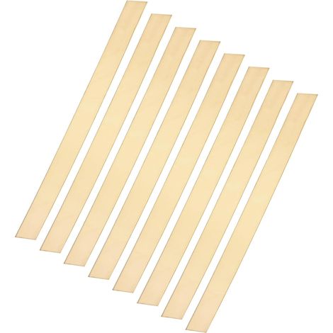 8pcs H62 Brass Flat Bars, 0.02"x1"x12" Solid Brass Metal Square Bars for Knife Making DIY Crafts Architectural Decoration Industry (1/5)