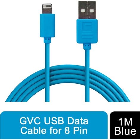 GVC USB To 8 Pin Data Cable - 1 Metre, Blue (1/5)
