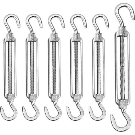 Lot De 6 Tendeurs De Câble M4 En Acier Inoxydable 304-Crochets Réglables-Crochets De Serrage Robustes[CA37] (1/5)