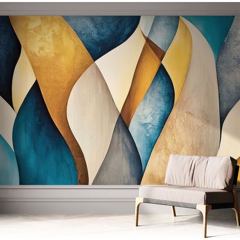 Selbstklebende Tapete - Wanddekoration Wohnzimmer - Tapete Schlafzimmer Wogende Abstraktion 312x219 cm