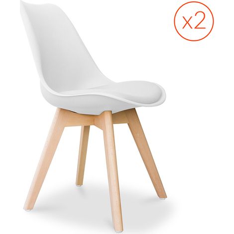Lotto di 2 Sedie Denisse design scandinavo Bianco