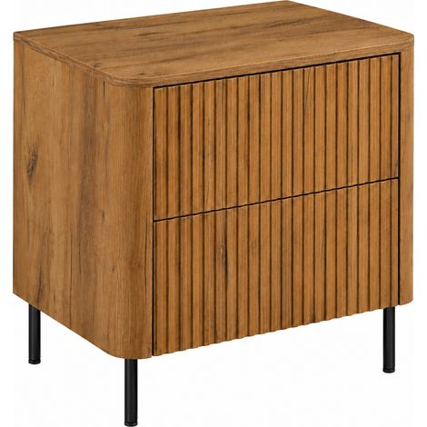 Meuble sous-vasque sur pieds 60,8 cm, 2 tiroirs, avec plan de travail, Chêne craft / Plan chêne craft, pieds noirs, 60,8 x 44,2 x 63,4 cm (1/5)