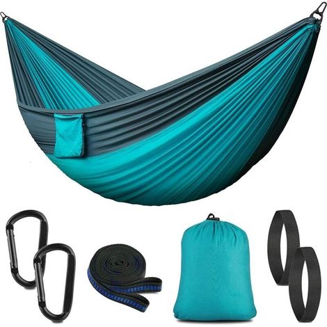 Camping Hammock with Mosquito Net, 300kg Load Capacity, 2 Person Outdoor Hammock, Breathable Quick-Drying Parachute Nylon, Ultralight Hammock Suitable for Camping (1/5)