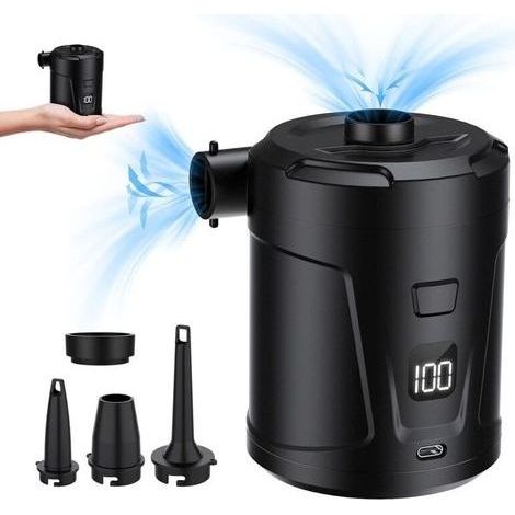 Pompe à air électrique,Gonfleur Electrique avec 4 Buses d'air, Gonfleur Rapide pour Piscine Gonflable, Matelas de lit, Camping,Sac sous Vide (1/5)