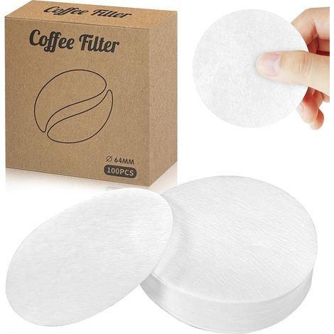 600 Stück runde Kaffeefilterpapiere, 64 mm, weißes Papier für Kaffeemaschinen und Espressomaschinen namhafter Hersteller. (1/5)