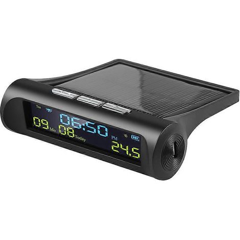 Horloge numérique solaire pour voiture, décoration extérieure personnelle A-- (1/5)