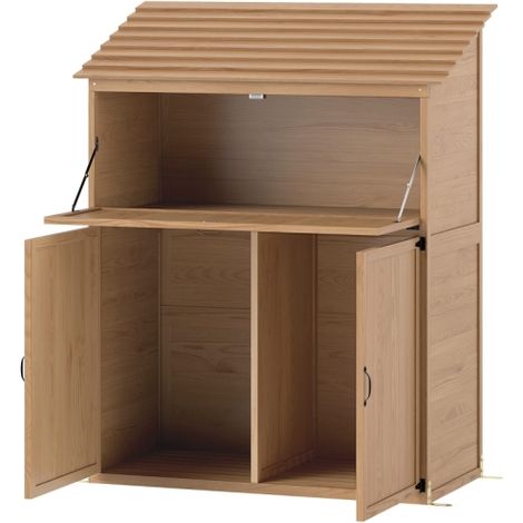 Cabane de jardin, Cabane de jardin avec prateleiras dobráveis, mesa e portas duplas résistant aux intempéries., meuble extérieur, design moderne