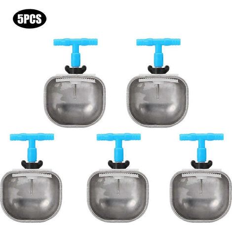 5Pcs abreuvoir automatique inox pour lapin, bol à eau avec bec buveur, accessoire élevage agricole (1/5)