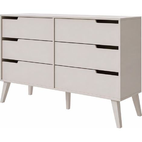 Cassettiera Minimal Ampia Capacità Contenitiva A 6 Cassetti Design Nordico Per Salotto Camera Da Letto Corridoio Soggiorno Ingresso 137 X 80 X 40 Cm Cashmere (1/5)
