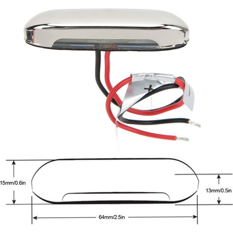 Lumière d'escalier LED IP66 pour bateau - Plinthe d'ambiance 12V blanc chaud - Plaque inox 316 - Montage vissé (1/5)