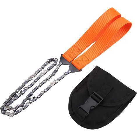 Scie à chane de survie portative, trononneuse d'urgence avec sac, outil de Camping et de randonnée (1/5)