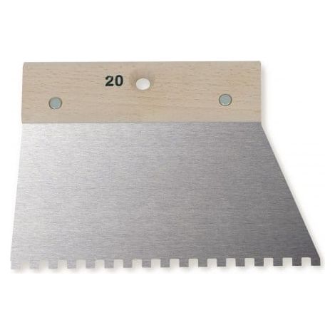 Spatule à colle avec dents carrées et manche en bois - 4 x 2,5 x 2,5 mm - MONDELIN