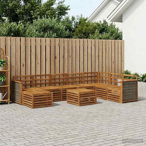 vidaXL Outdoor-Sofagarnitur 7 pcs Natur Massivholz Akazie (1/5)