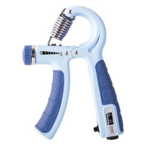 (Bleu clair - comptage) Appareil de musculation de la force de préhension, résistance ajustable, 5 à 60 kg (1/5)
