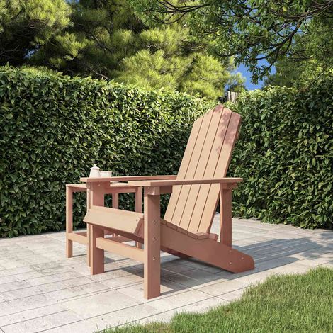 Chaise de jardin Adirondack - Chaise d'extérieur pour terrasse/jardin PEHD Marron BV620116 - BonneVie (1/5)