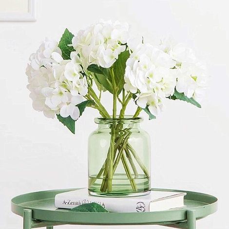 Bouquet de 3 fleurs artificielles d'hortensias en soie violettes, idéal pour un mariage, une fête, un bureau ou une réception.-AquaForge (1/5)