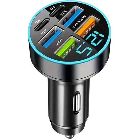 Cargador de coche USB-C, carga rápida, aleación, ajuste universal para coches. (1/5)
