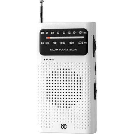 Radio - Radio FM/AM - Radio d'urgence - Radio portable - Radio à piles - Radio à transistors - ABS - Blanc (1/5)