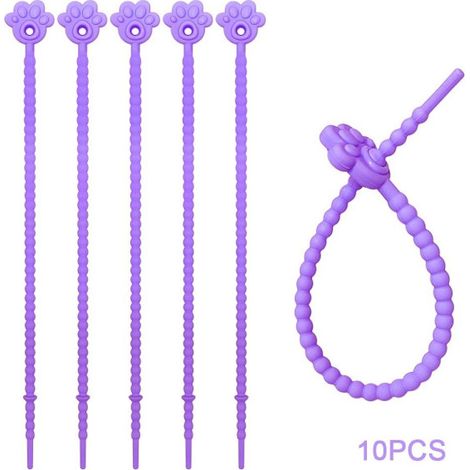 10 attaches de câble en silicone, 10 couleurs différentes (1/5)