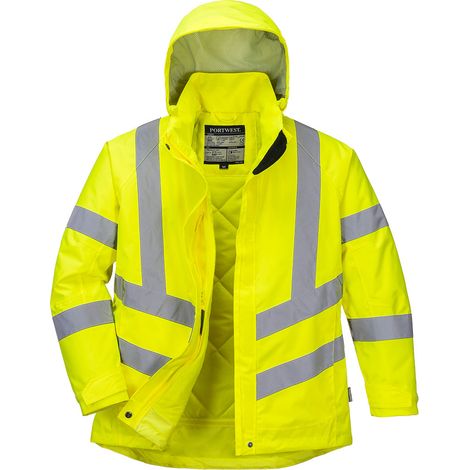 Parka d'hiver haute visibilité pour Femme couleur : Jaune taille S - PORTWEST