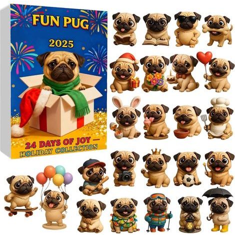 Calendario de Adviento con Colgante de Perro en 2D - 24 Cajas - Calendario de Adviento 2025 - Para Niños, Niñas, Bebés, Año Nuevo, Colección Navideña (1/5)