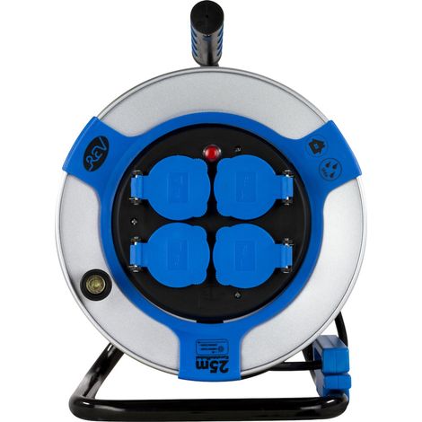 REV Kabeltrommel Stahl 25m H05VV-F 3G 1,5 mm² Stahl schwarz blau Keine Angabe (1/4)