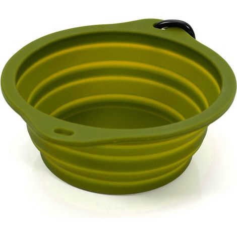 Ciotola Pieghevole per Animali Domestici Gloria Verde Silicone Alluminio 550 ml (1/5)