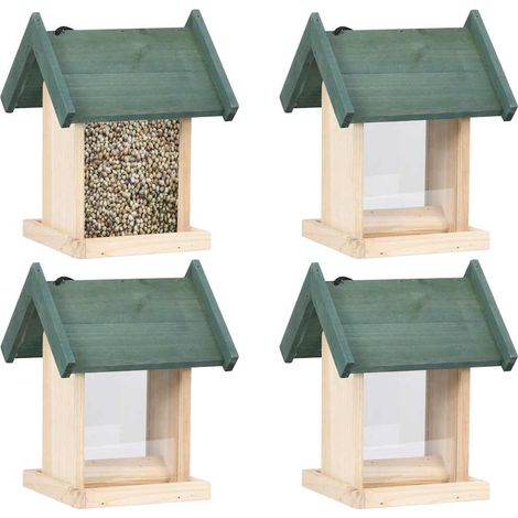 Comederos para pájaros 4 unidades madera de abeto vidaXL (1/5)