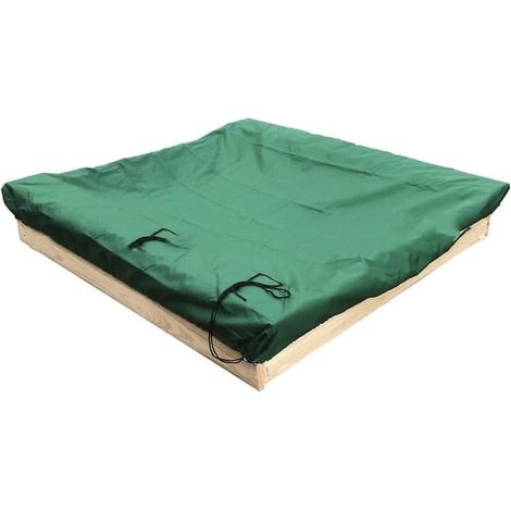 Bâche de protection pour bac à sable, couverture imperméable pour carré de jeux, piscine à sable antidérapante, vert, 200x200x20 cm, housse de jardin résistante aux intempéries. (1/5)