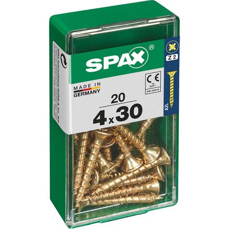 Boîte 20 Unités. Vis A Bois Spax Cab. Plat Yellox 4.0x30mm Spax (1/2)