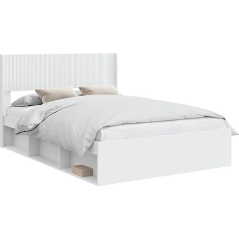 Bed Frame with Storage and Headboard White 160 x 200 cm vidaXL (1/5)