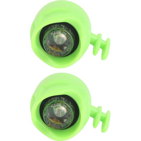 Set mit 2 Mini-Schuhlichtern für Outdoor-Sportarten, Wandern und Camping, mit eingebauter Knopfzellenbatterie, grün (1/4)