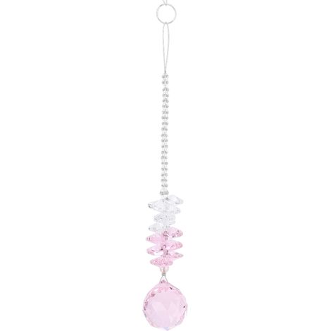 Pendentif En Cristal Suspendu Lisse Rose Pour Suspension Lumineuse Décoration Mariage Fête Lot De 1 (1/5)